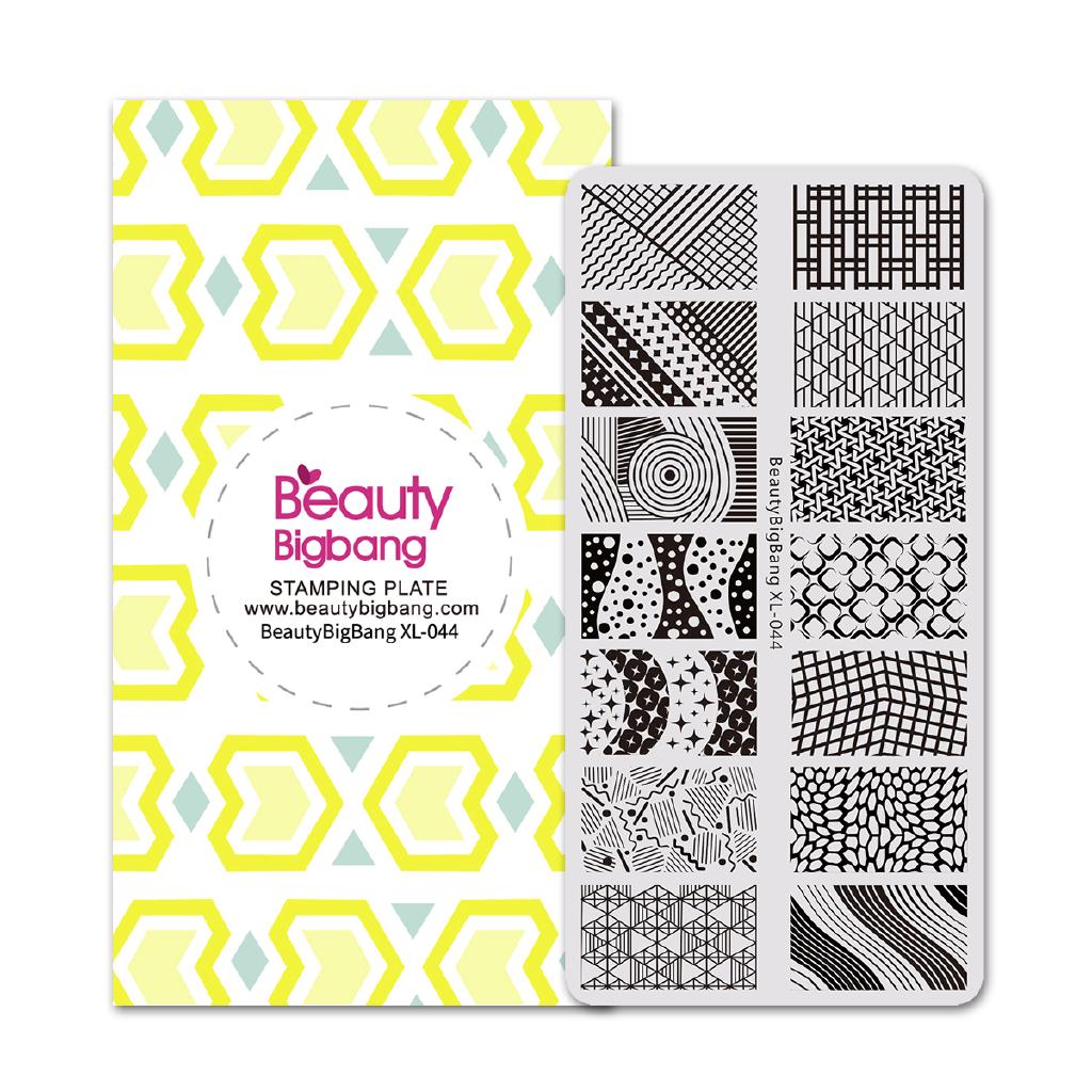 BeautyBigBang 6*12cm Geometry Rectangle Stamping Template Geometric Pattern Manicure Nail Art Stamp