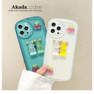 เคสโทรศัพท์มือถือ ซิลิโคน โปร่งแสง ลายหมี 3D สําหรับ Xiaomi Poco F4 F3 F2 GT C31 M4 M3 M2 X3 NFC Pro 5G