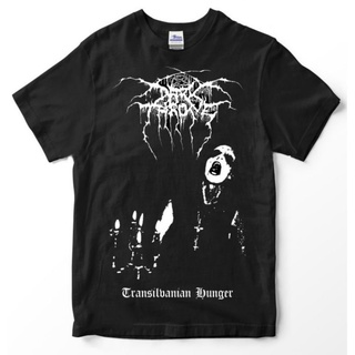 เสื้อยืดผ้าฝ้ายเสื้อยืดวง Dark THRONE - TRANSILVANIAN HUNGER / Premium Tshirt darkthrone / black metal / mayhemL XL  XXL