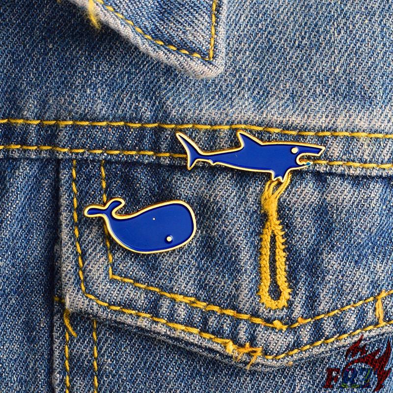 &gt; Ready Stock &lt; ❉ Sea Fish Pins ❉ 1Pc Shark / Whale Enamel Collection Brooch Pins