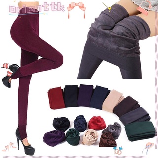 Orienttk 1Pc Fashion Fleece Legging Fleece Lined Elastic Warm Slim Winter Thick Footless Stretchy Trousers