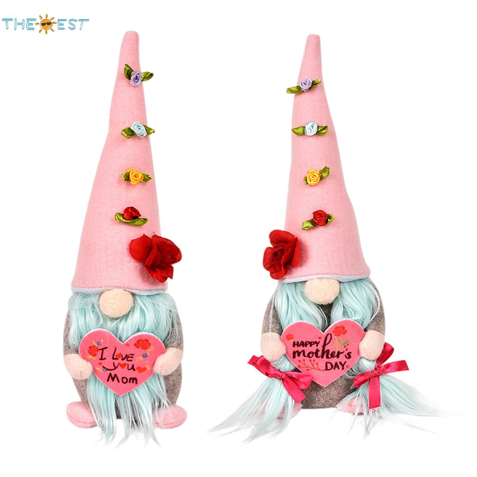 Handmade Mother's Day Gnome Plush - 2-Pack Felt Gnome Decor For Table Or Home (11x7x18cm) 10 thumbnail image