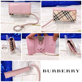 🔑: BURBERRY BLUE LABEL Pink Key Case Keychain แท้💯%