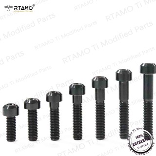 RTAMO Titanium Gr5 Burnt Blue Black M8(เบอร์ 12) 12 16 20 25 30 35 40 45 50 6A0 70 75 80 90 100 Pillar Torx Head