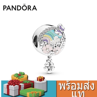 ส่งฟรี PANDORA Charm Colorful Flowers Stories Bracelet Fashion สร้อยข้อมือ เครื่องประดับ พร้อมส่ง แท