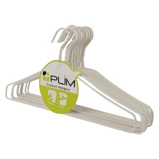 ไม้แขวนเสื้อเคลือบPVC ขาว PLIM (1x12)CLOTHES HANGER PVC PLIM PACK12PCS