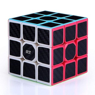 รูบิค 3x3 รูบิค ของแท้ อย่างดี rubik 3x3 rubiks race Qiyi Warrior W 3x3 Carbon Fiber rubix cube qiyi cube SharkRubik