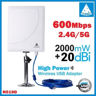 USB Wifi Adapter 600Mbps 2.4G+5GHz Dual-Band Support 802.11AC ตัวรับ Wifi ระยะไกล สัญญาณแรงสุดๆ Melon N519D