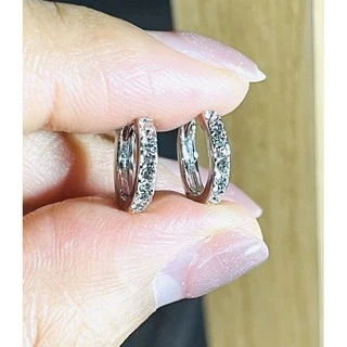 ✅ราคา1คู่ ของแท้งานเกาหลี💯%ต่างหูห่วงคริสตัลสวารอฟสกี้งานเกาหลี ใส่ไม่ลอก ไม่ดำ มี 2 สี สีเงิน สีทอง เพชรสวยเงางามมาก