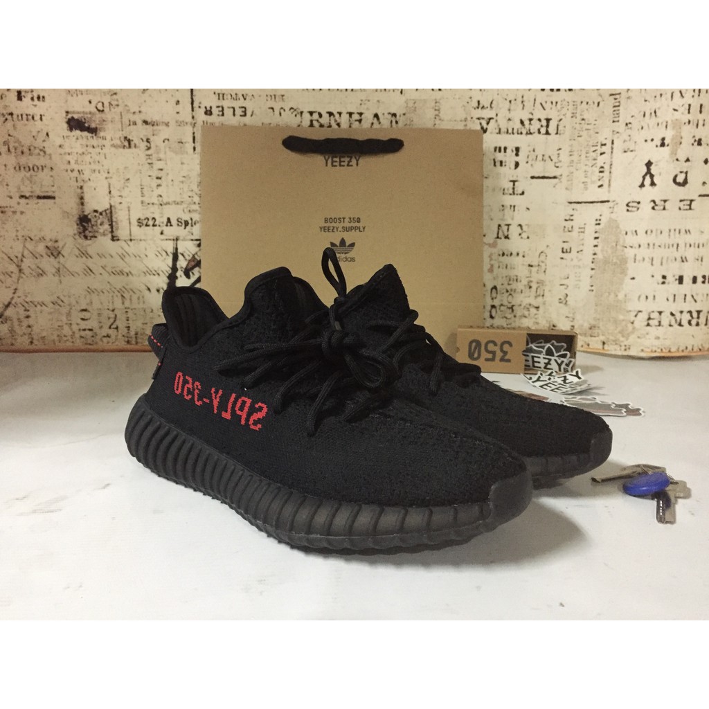 yeezy supply 350 black red