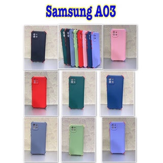 Samsung A03（5G）🥰พร้ อมส่งใน🇹🇭🥰เคสTPUนิ่มสีพื้นปุ่มสี กันกล้องกันกระแทกFor Samsumg Galaxy A03