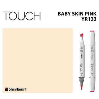 TOUCH TWIN BRUSH MARKER YR133 (BABY SKIN PINK) / มาร์คเกอร์หัวพู่กัน-หัวตัดขนาดกลาง รหัส YR133 (BABY SKIN PINK)