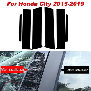 【พร้อมส่ง】สติกเกอร์เสากลาง สําหรับ  Honda City 2015-2019 6 ชิ้น