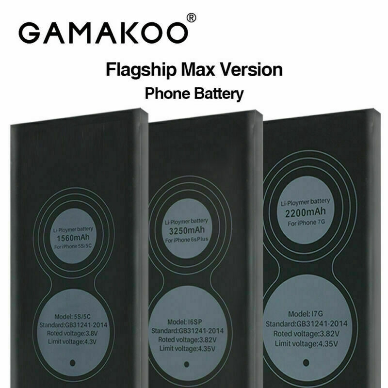 Gamakoo Apple iPhone 7/7 Plus/6s/5c/5s/6plus แบตเตอรี่ลิเธียมโพลิเมอร์ความจุสูง （จัดส่งที่รวดเร็ว）