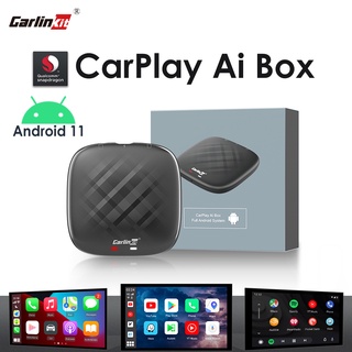 Carlinkit CarPlay Ai Box Android 11 Snapdragon ไร้สาย เครื่องเล่นในรถยนต์ Android อะแดปเตอร์อัตโนมัติ 4G LTE ซิม Wifi เชื่อมต่อกล่องสตรีมมิ่งทีวี