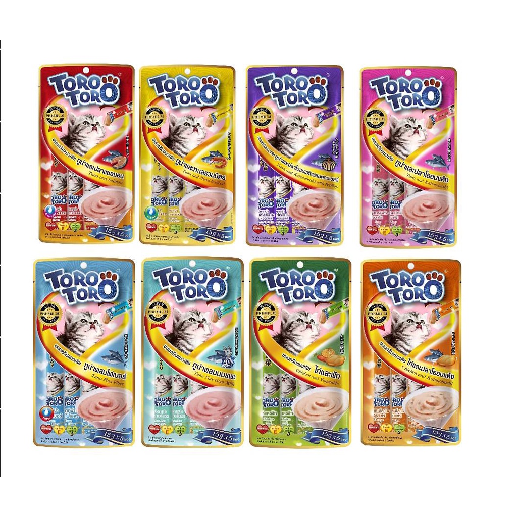 ขนมแมวเลีย toro toro โทโรโทโร่ ขนาด 15 กรัม (แพ็ค5ซอง)