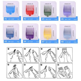 ฟันรอง เบอร์ 1-8 รองเบอร์ รองเบอ รองหวี ฟันรองปัตตาเลี่ยน ฟันรองแบตตาเลี่ยน ฟันรองแบตเตอร์เลี่ยน ฟันรองบัตตาเลี่ยน wahl