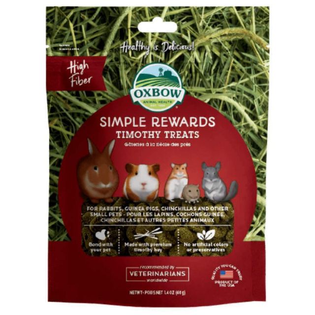 [พร้อมส่งจากไทย][จัดส่ง ที่รวดเร็ว] Oxbow ขนมหญ้าทิมโมธี ขนมสำหรับกระต่าย เเกสบี้ ชินชิล่า