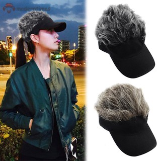 ✡MT✡ Unisex Fake Hair Visor Hat Golf Wig Cap Adjustable Party Custome Hat for Women Men