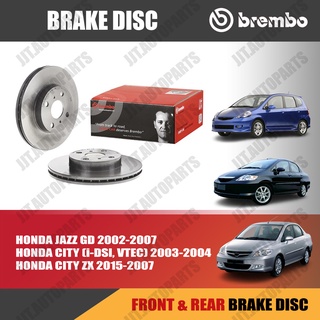 Brembo จานเบรค หน้า ดิสก์หลัง HONDA JAZZ GD, HONDA CITY,CITY ZX 2002-2007 ฮอนด้า แจ๊ส, ฮอนด้า ซิตี้ (จำนวน 1 คู่ = 2 ใบ)