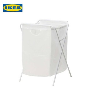 ตะกร้าซักผ้า ตะกร้าใส่ผ้า ตะกร้าผ้าซัก JÄLL Laundry bag with stand white70 l