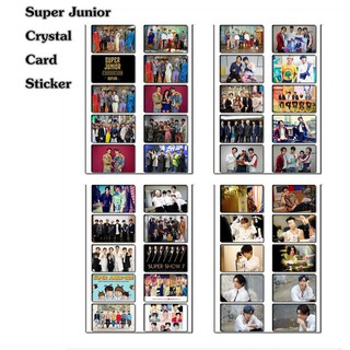 สติกเกอร์ติดกระเป๋าเดินทางพิมพ์ลาย kpop super junior card bus