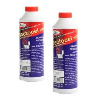 แบคโตเซล น้ำยากำจัดท่อตัน ส้วมตัน ย่อยสลายสิ่งปฏิกูล Bactocel 300 cc (น้ำเงิน) x 2 ขวด