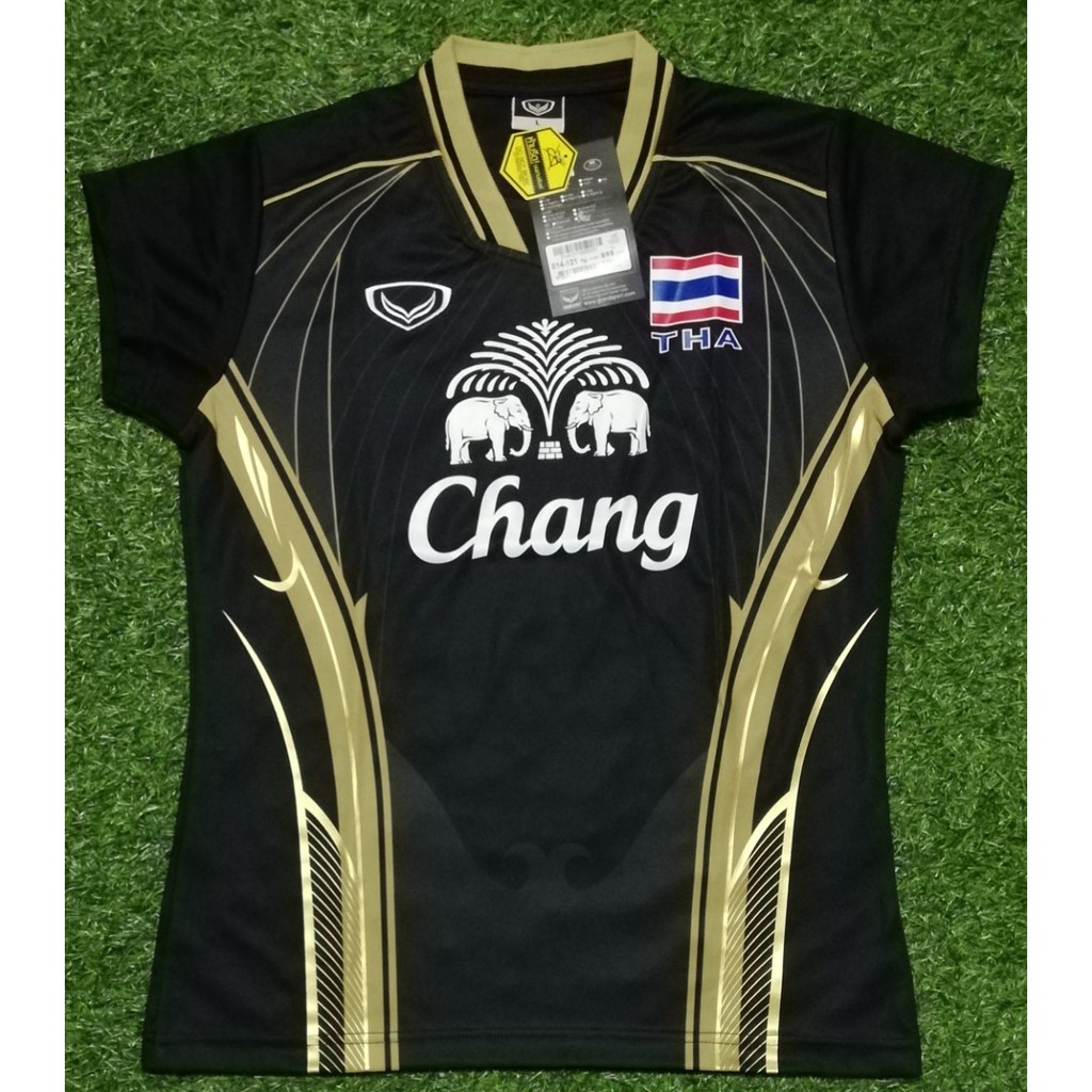 ของแท้ เสื้อกีฬา ว่อลเล่บอลหญิง ทีมชาติไทย รวงข้าว สีดำ 2014 ใหม่ป้ายห้อย  เสื้อแข่งนักกีฬา