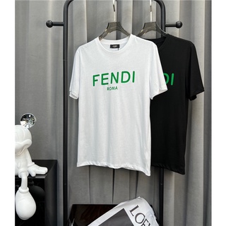 เสื้อยืดอินเทรนด์ผู้ชายอินเทรนด์ผู้หญิงFend1 ใหม่ เสื้อยืดคอกลม แขนสั้น พิมพ์ลายตัวอักษร สีเขียว แฟชั่นฤดูร้อน 2022 ไซซ์