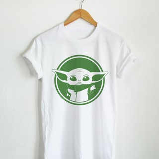 T-shirt  เสื้อยืดลาย เบบี้โยดา Baby Yoda สกรีนสีเขียว เสื้อยืดลายน่ารัก เสื้อยืดล้อเลียนS-5XL