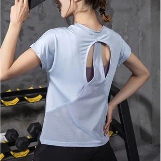 มาใหม่ เสื้อออกกำลังกายผูู้หญิง ซีทรูเปิดหลัง (พร้อมส่ง) รุ่น Mix092