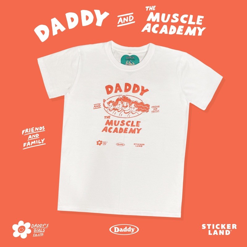 DADDY | Family T-Shirt เสื้อยืดสีขาว ลาย Friend and Family