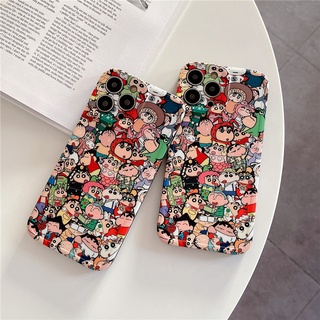 เคสซิลิโคน iPhone 14 Pro Max iPhone 13 Pro Max iPhone 12 Pro Max iPhone 11 Pro Max X XR XS Max Fashion Cartoon เครยอนชินจัง Crayon Shin Chan Collection Silicone Case