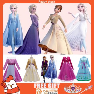 Disney FROZEN 2 Cosplay Elsa dress for girls / ชุดเจ้าหญิงอันนา สวมใส่ง่าย นุ่มสบายสบาย ไม่ระคายผิว