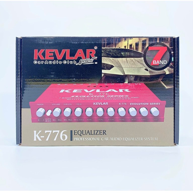 ปรีแอมป์รถยนต์ 7 แบนด์แยกซับอิสระ ยี่ห้อ KEVLAR รุ่น K-776