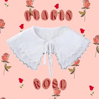 พร้อมส่ง ❤️PEAKLY ROSE❤️ปกคอถอดได้ เทียม แบบปกแหลม แต่งระบาย…