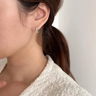 A.piece ต่างหูห่วง [silver 925 post] Bijou one-touch