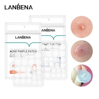 Lanbena แผ่นรักษาสิว 0.1 มม. 25 แผ่น 0.3 มม. 28 แผ่นรักษาสิว
