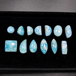 หินลาริมาร์ เจียรทรงหลังเบี้ย (Larimar Cabochon)