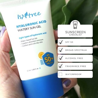 (แท้/พร้อมส่ง) Isntree Hyaluronic Acid Watery Sun Gel  SPF50+ PA++++ ขนาด 50 ml. ครีมกันแดดที่มีไฮยาบำรุงในตัว