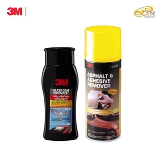 3M ผลิตภัณฑ์เคลือบกระจก Glass Coat Windshield ขนาด 200มล. + ผลิตภัณฑ์ ลบคราบยางมะตอย