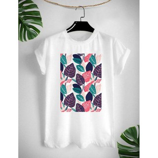 เสื้อยืดลาย Tropical ใส่สบาย ไม่ยืด ไม่ย้วย สีสันสดใส