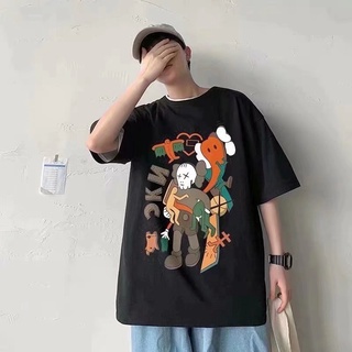 【M-3Xl】เสื้อยืดคอกลม แขนสั้น พิมพ์ลายการ์ตูน ทรงหลวม สไตล์ญี่ปุ่น สตรีท ฮิปฮอป โอเวอร์ไซซ์ สําหรับผู้ชาย และผู้หญิง