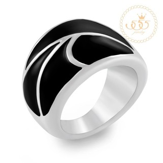 555jewelry แหวนดีไซน์สวยงาม รุ่น MNC-R079-A  (Black)