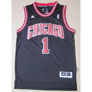 ใหม่ NBA Chicago Bulls สําหรับผู้ชาย #เสื้อกีฬาบาสเก็ตบอล ปักลาย Derrick Rose Rev 30 สีดํา จํานวน 1 ชิ้น