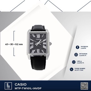 นาฬิกาข้อมือ Casio รุ่น MTP-TW101L-1AVDF  Standard- นาฬิกาข้อมือสายหนังสีดำ ผู้ชาย