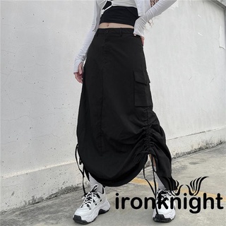 Ironknight- กระโปรงสั้น ทรงตรง สไตล์วินเทจ สําหรับผู้หญิง