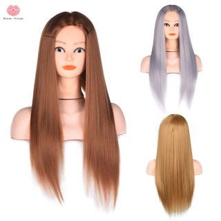 Female Wig Head Model Hair Training Mannequin Head with Holder for Haircut Salon