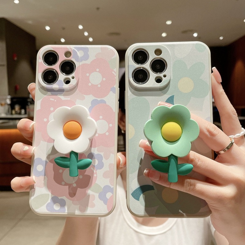 เข้ากันได้สำหรับ Xiaomi 15T 14T 13T 12T 11T 10T POCO C85 C71 C75 C65 M7 F7 X7 F6 X6 M6 X5 F5 X4 F3 M4 M3 X3 ทาสีดอกไม้สดขนาดเล็กยืนกรณีโทรศัพท์