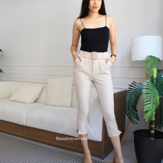 Belt pants - Cream (Manatsayabrand)